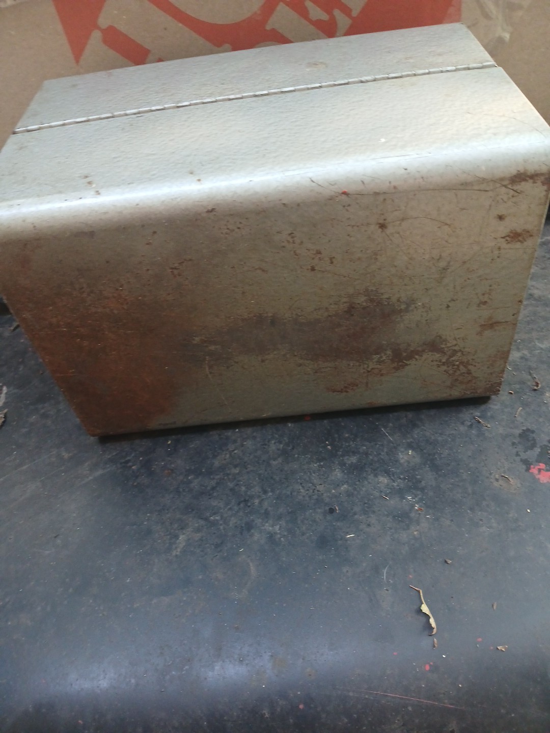 Vintage Brumberger Steel Storage Box or Case for 12 8mm Film Reels with Handle