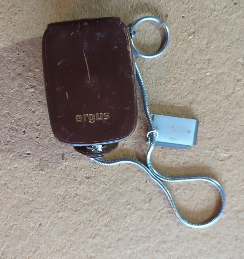 Argus L3 Light Meter Leather Case and Chain Vintage Photography