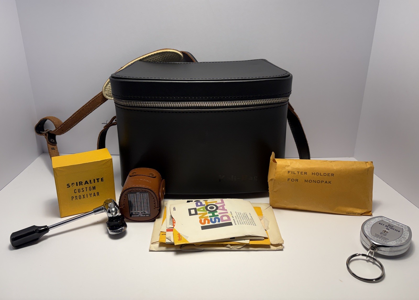 Vintage black leather camera Kali-Bag And Other Camera Items And Ephemera
