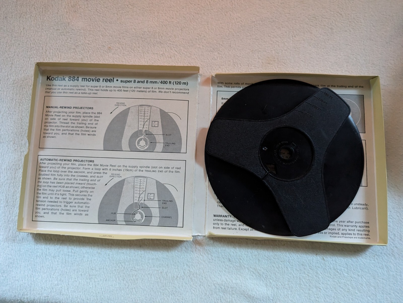 Vintage GAF Super 8 8mm 400′ Empty Plastic Movie Film Reel in Box