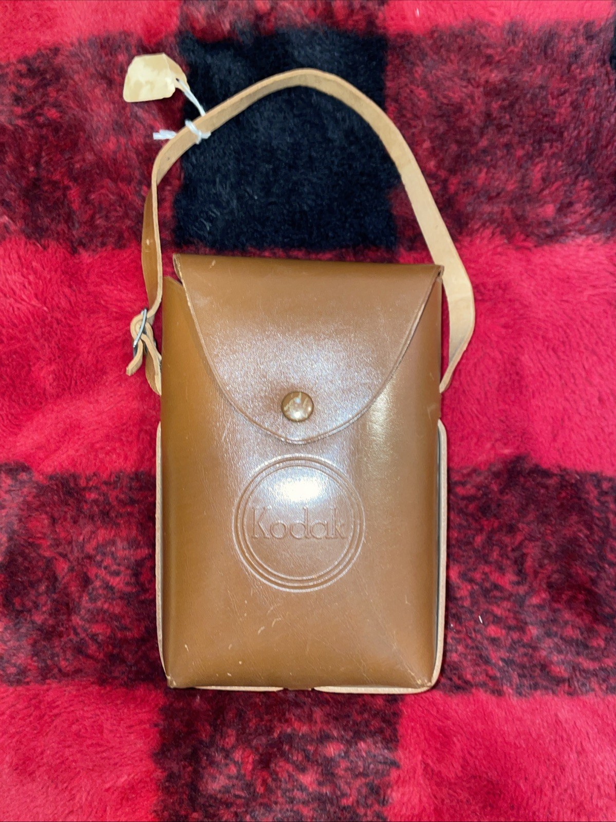 Vintage Kodak Snapback Brown Faux Leather Camera Case With Strap Made In USA
