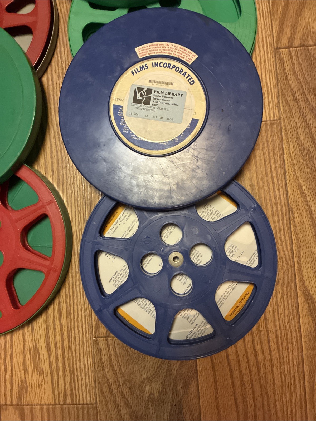 Lot Of 9 GOLDBERG BROS TAYLOREEL Empty Steel & Plastic 10.5 Film Reels & Cans