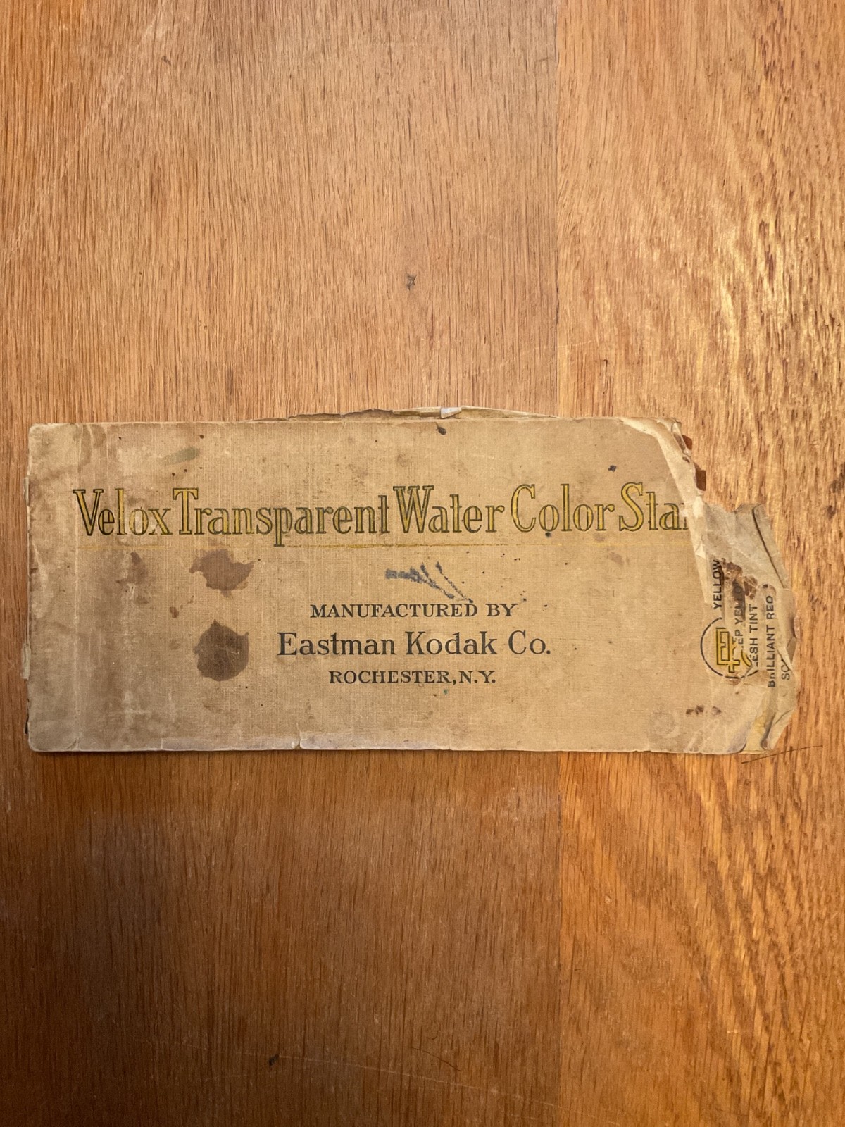 1920’s Velox Transparent WATER COLOR Stamps EASTMAN KODAK Co Color Photos