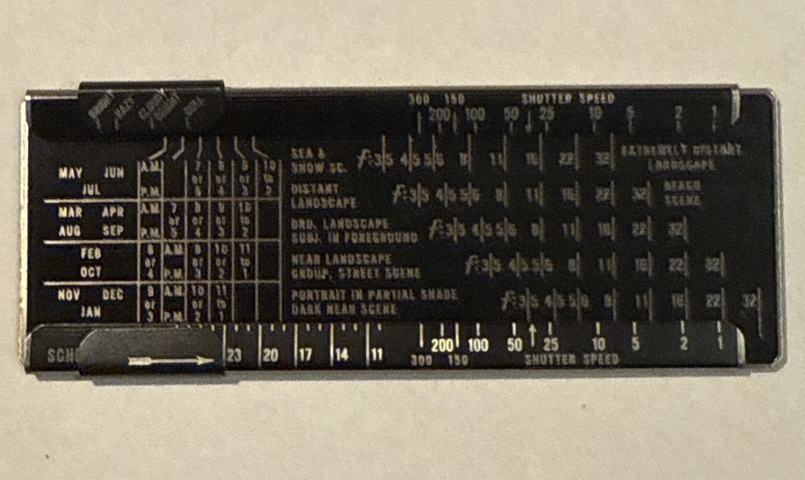 RARE ANTIQUE 1933 Photography Exposure Scale Metal “Quick-Set” Slide Meter