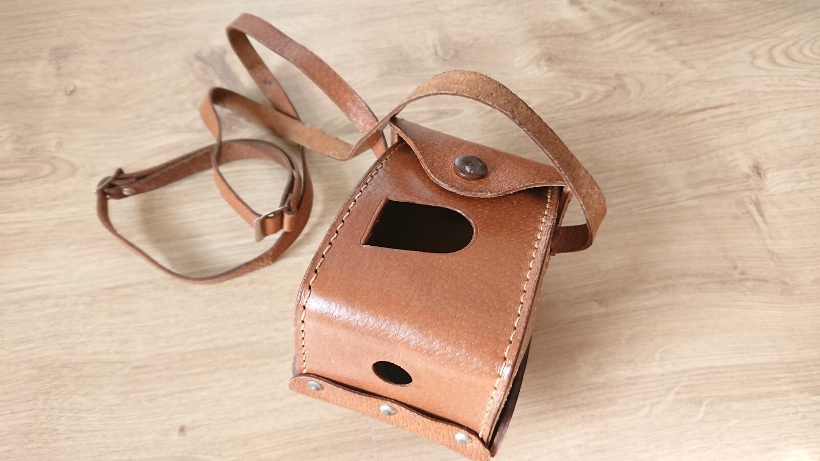 Brown Leather Case Cover for MOM Fotobox Foto Box Hungarian 6×6 cm Film Camera