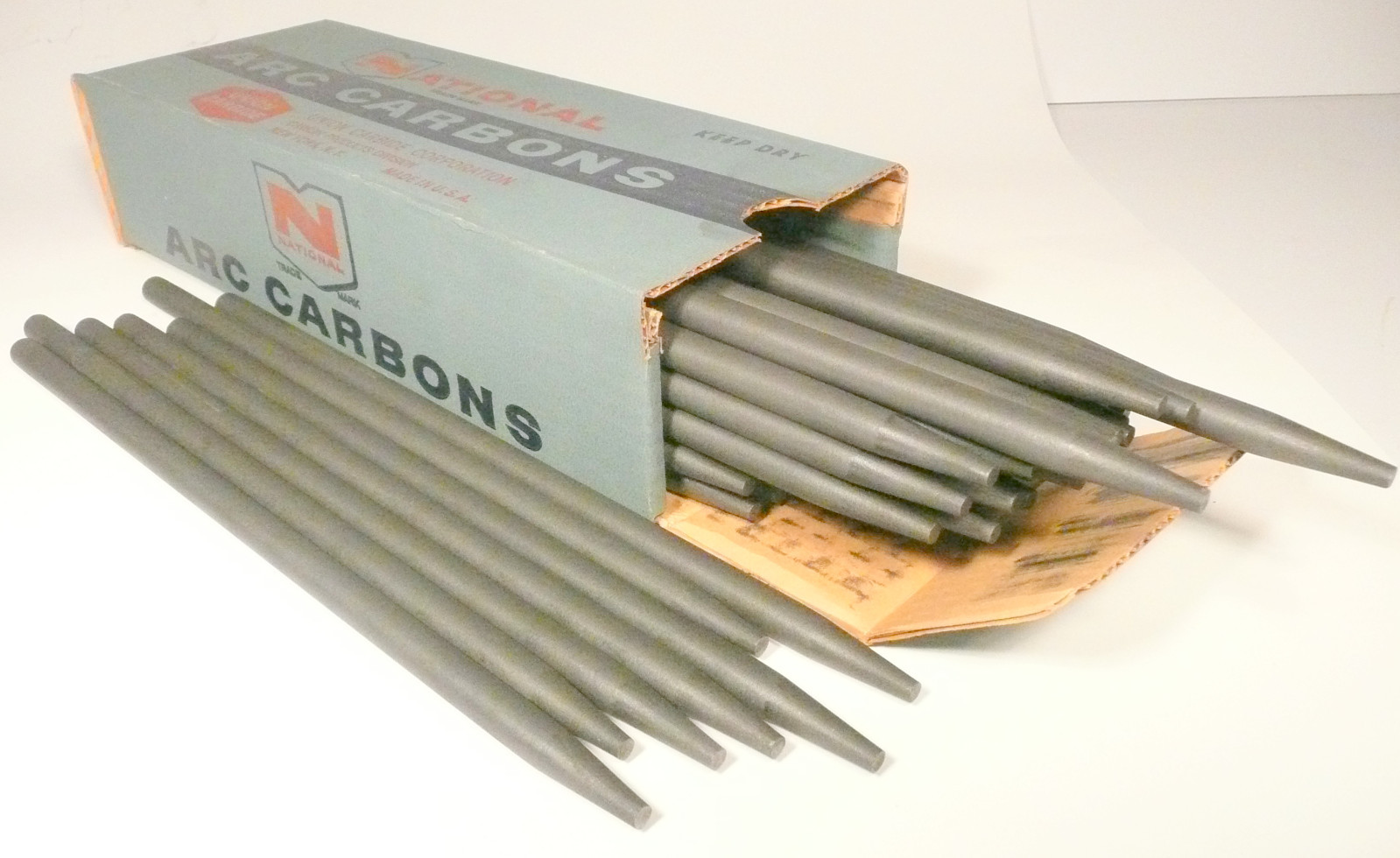 CARBON ARC RODS for THREATRICAL USE – 1 BOX of 7/16 x 12″ NATIONAL NEGATIVES