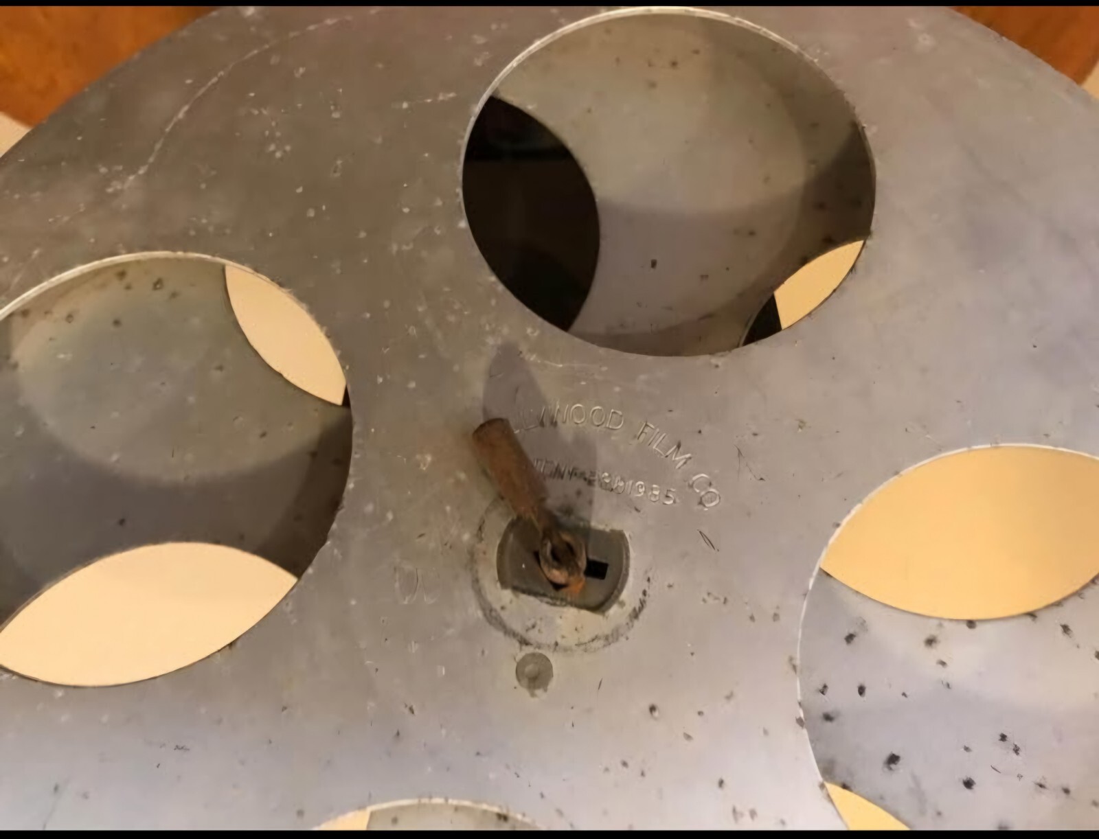 11.5″ HFC HOLLYWOOD FILM CO SPLIT Reel w/Hand Crank Rewinder
