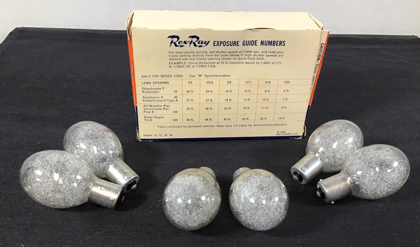 VINTAGE REX RAY FLASH BULBS 6 PACK BULBS NEVER USED New