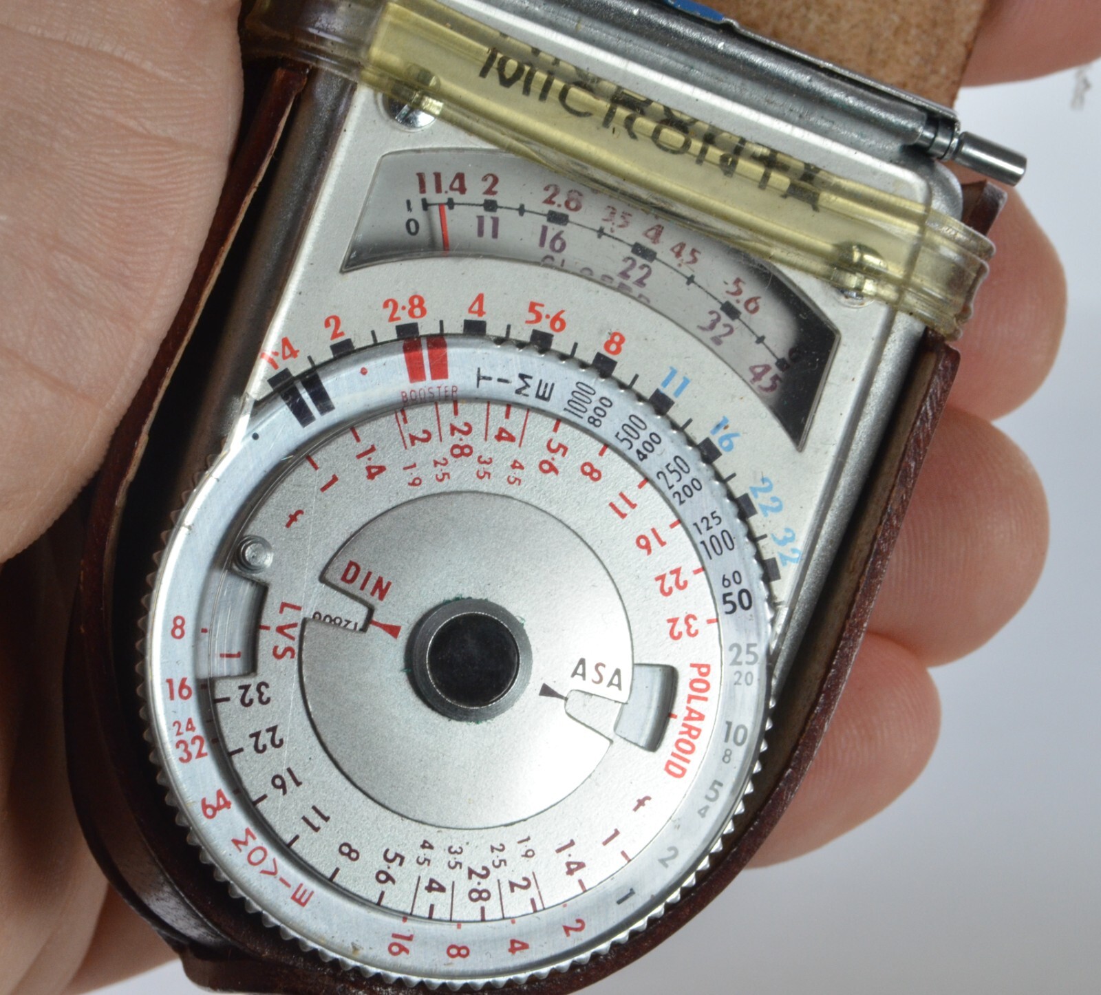 Vintage 1950s Micronta Exposure Light Meter w/leather case made in Japan, w/docs