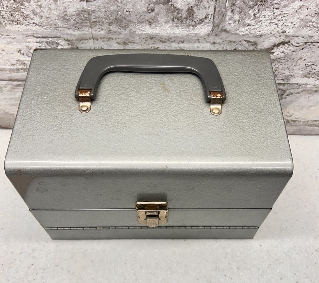 Vintage Logan Deluxe Metal 8 MM Film Chest with 3 Super 8 Reel Containers