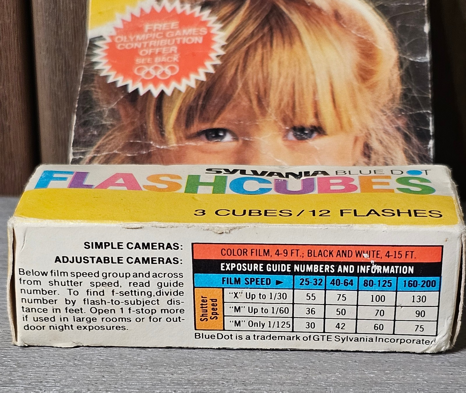 Vintage Sylvania Blue Dot Flashcubes ~ 3 Cubes/ 12 Flashes