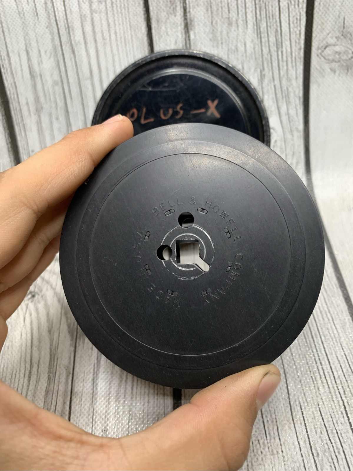 Vintage Bell & Howell Film Spool USA Black W/Case