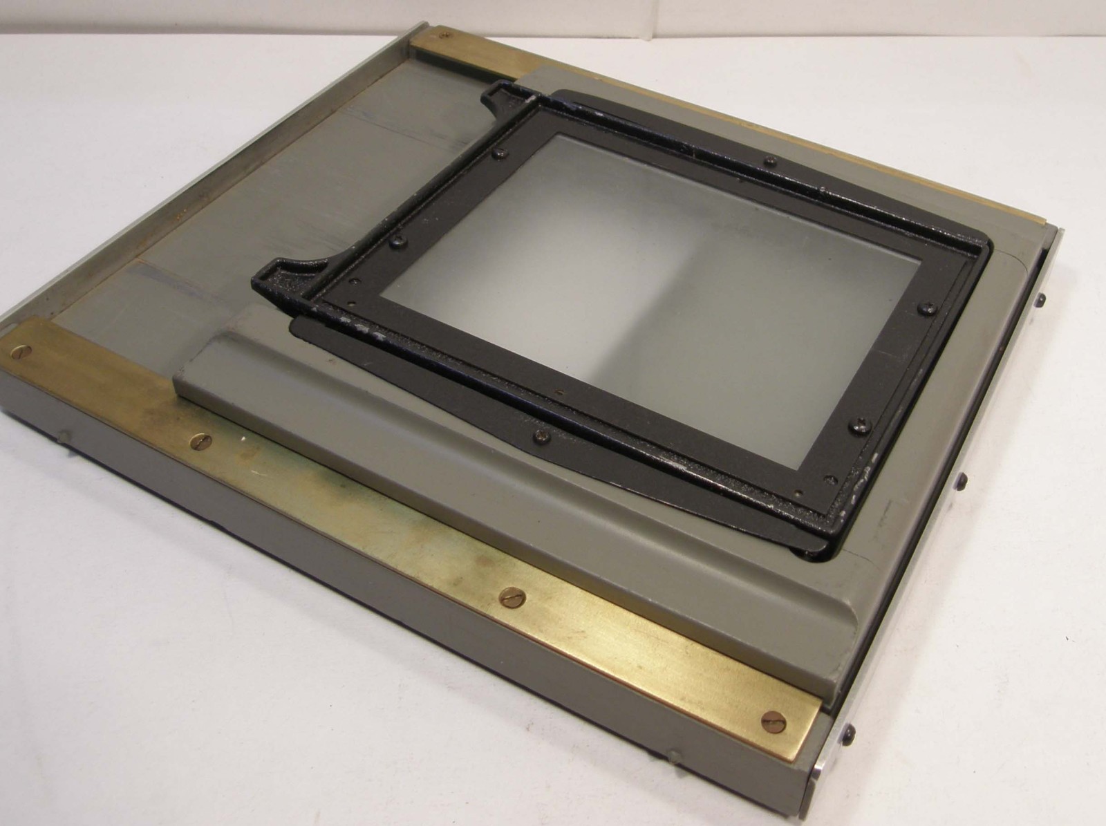 VINTAGE BURKE & JAMES GROVER SLIDING BACK 4 3/4″ X 3 1/2″ GROUND GLASS