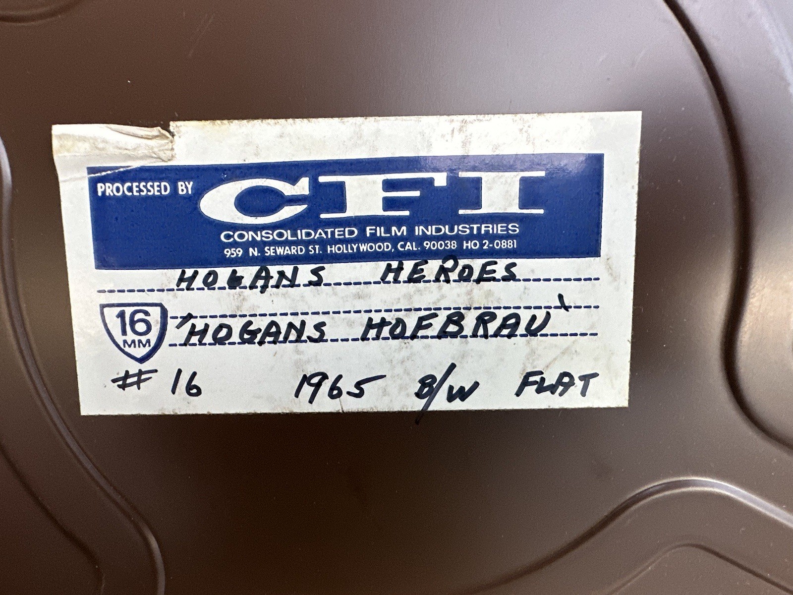 VINTAGE Reel To Reel Film Case w/ CFI Label Stating Hogans Heroes – Case Only
