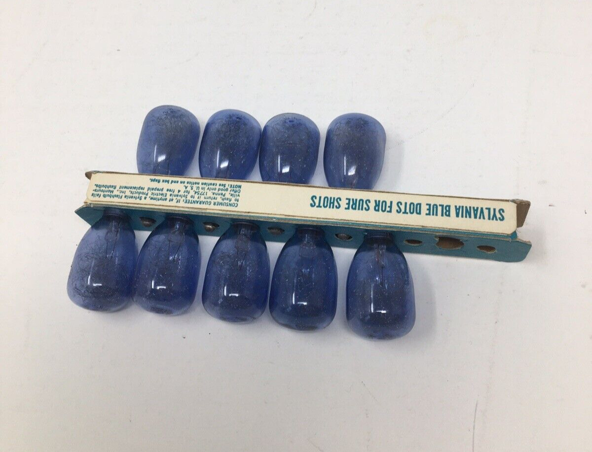 Sylvania M3B Blue Dot Camera Flashbulbs 9 Unused Blue Dot Bulbs Flash Bulbs