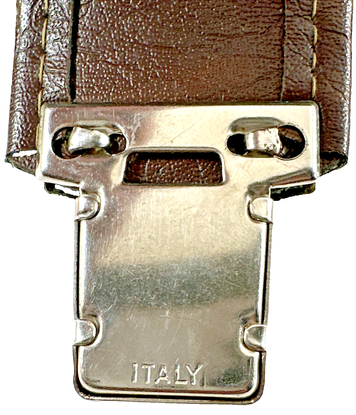 Vintage Brown Leather Camera Case, 1970s, Buckle Closure, Italy, used (BB2)