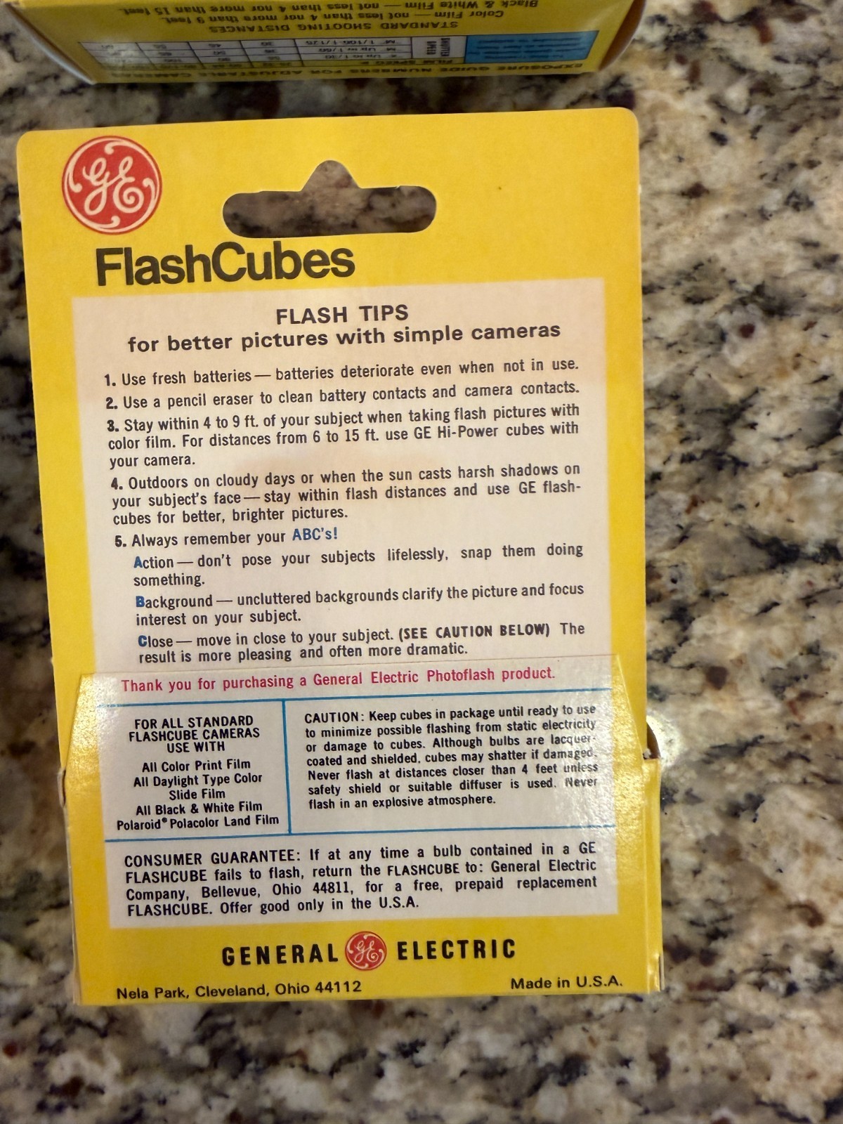 Vintage Lot of 5 NOS GE Flash Cubes – 3 per pack For Standard Flash Cameras