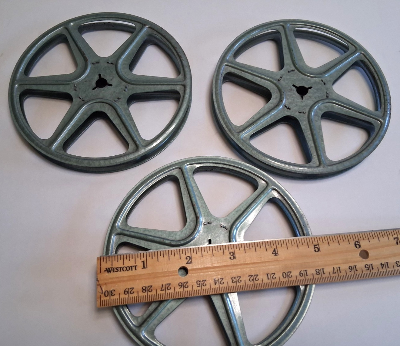 Vintage 8mm Metal Movie Projector Film Reels 5″, pack of 3