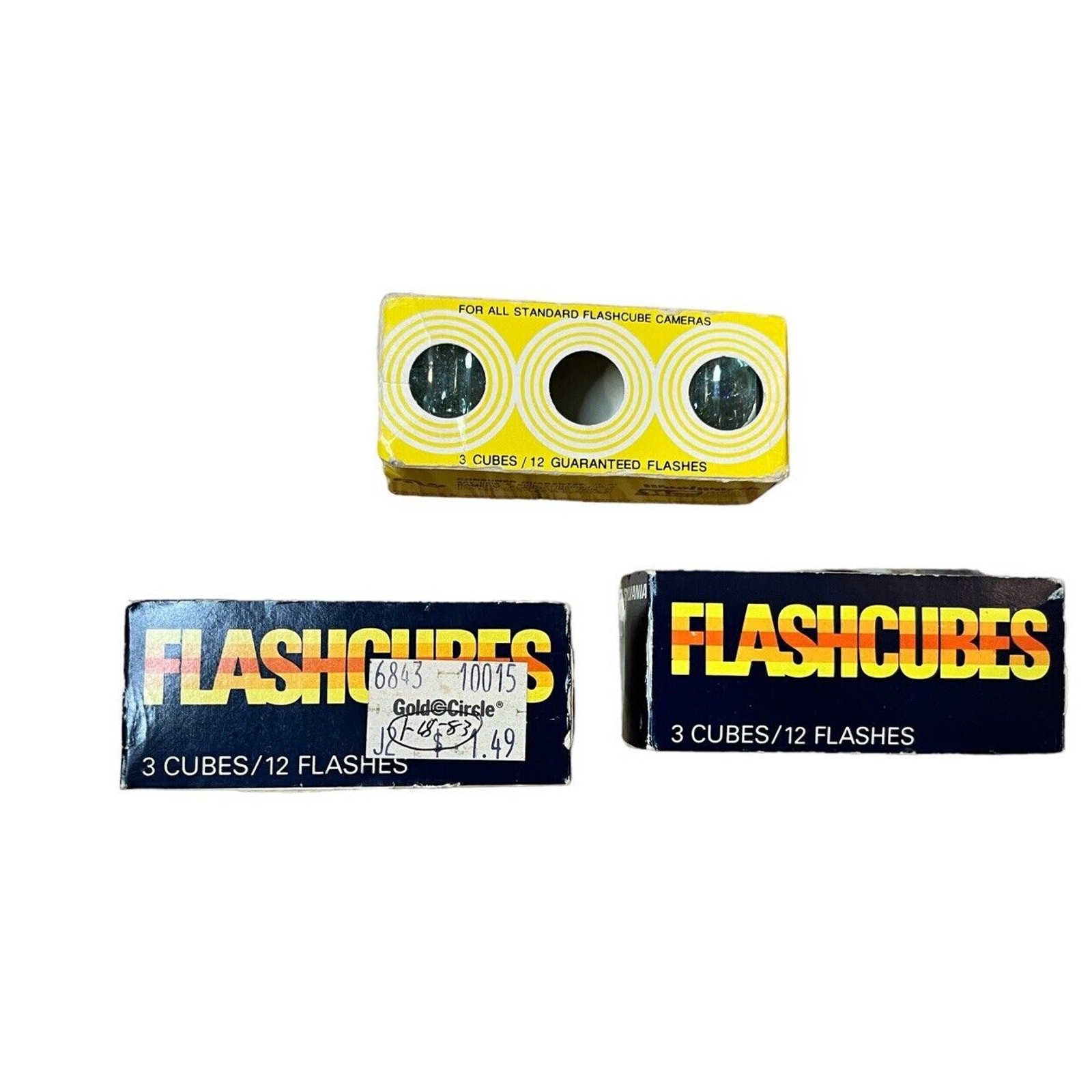 3 Boxes Flashcubes For Cameras 8 Cubes Total Unused VTG Sylvania & Kamero
