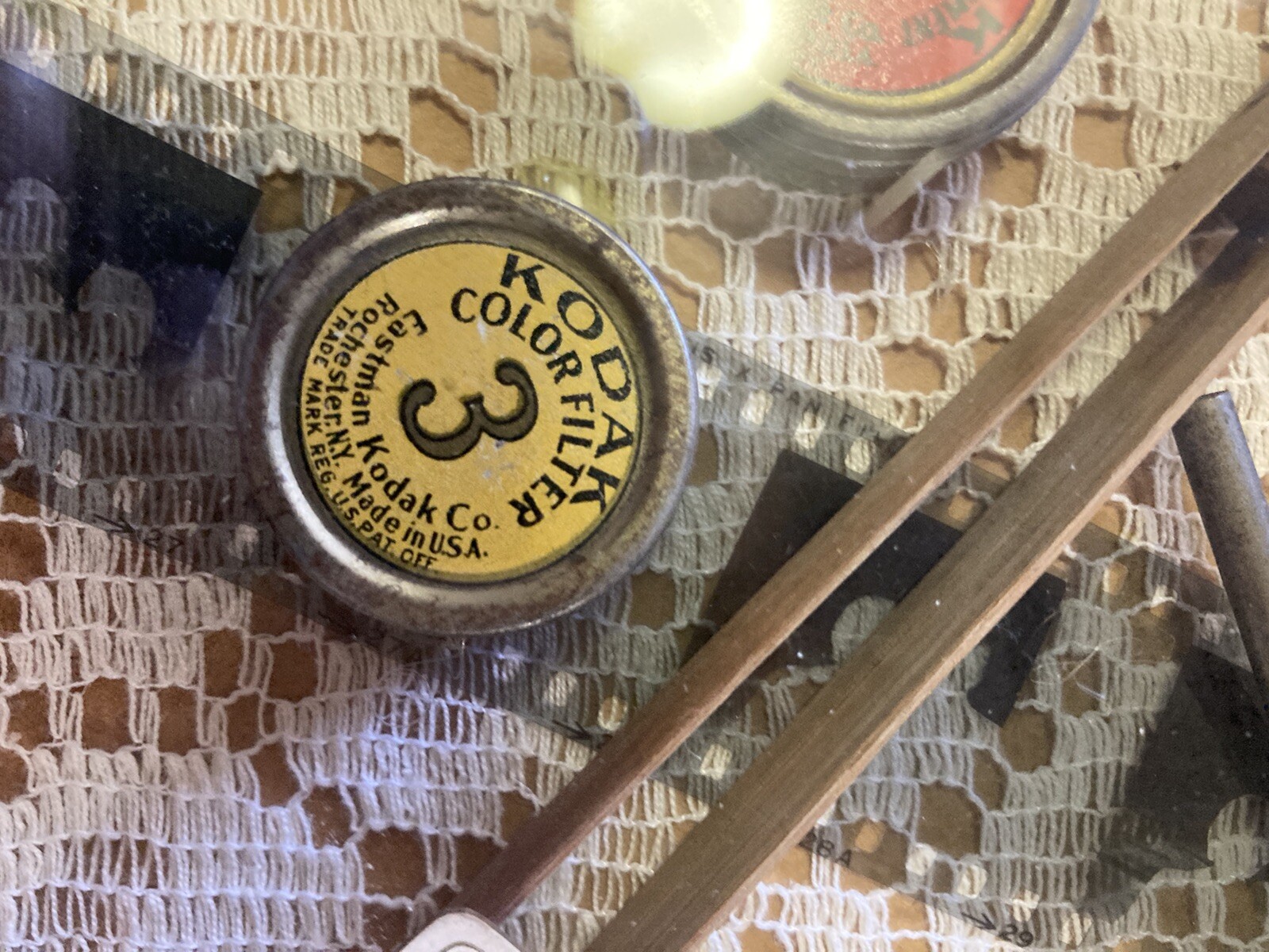 Rare Vintage Photography -Camera Items In Shadow Box