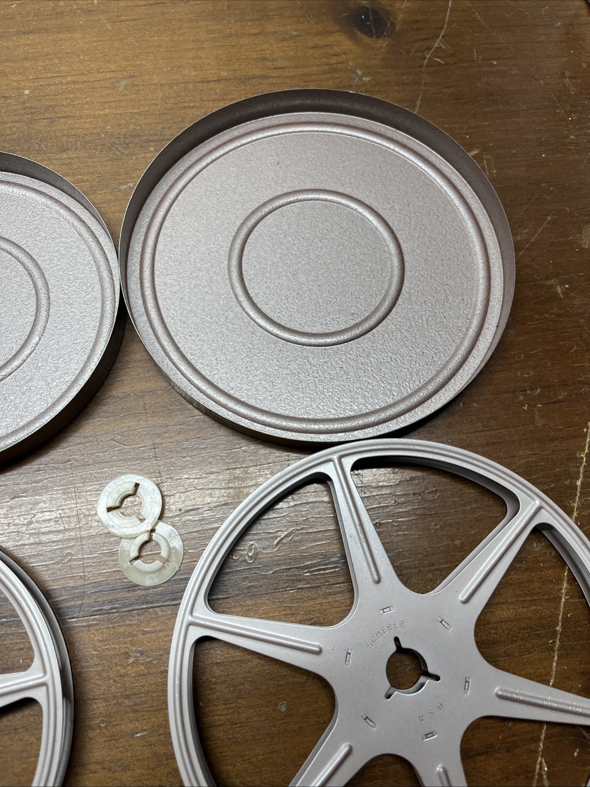 Lot Of 3 Scherer 8 mm (2)200 ft. (1)300 ft. Can And Reel Original Boxes -1 Reel